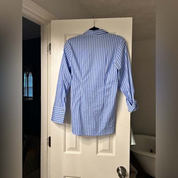 Mango Poplin Striped Wrap Shirt Dress Size 2 - Picture 8 of 8